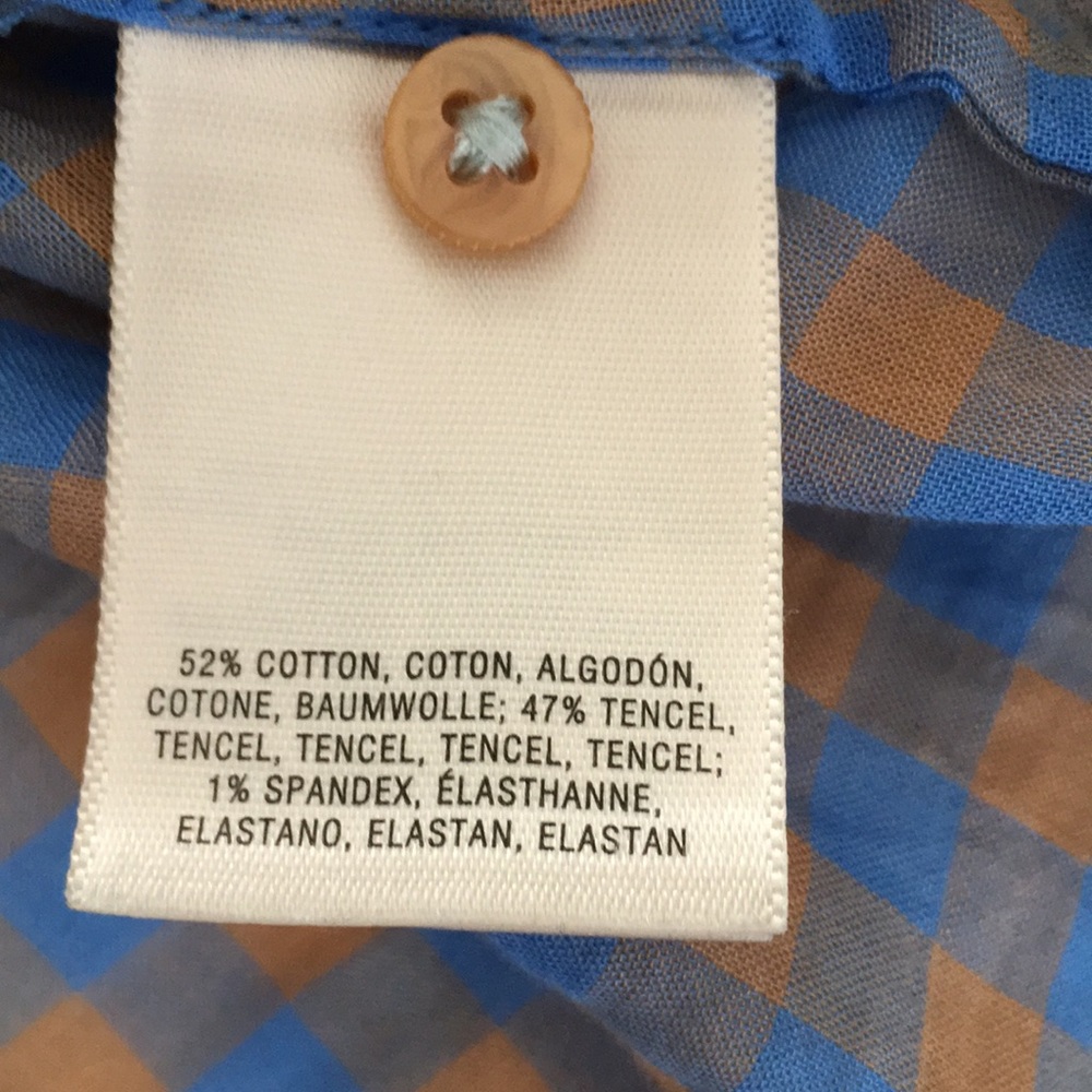 Holding Horses Gingham Blouse Sz 4 blue brown - Picture 7 of 7